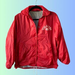Vintage Pla-Jac Tomahawk Dunbrooke Red Nylon Windbreaker Jacket Men’s Small